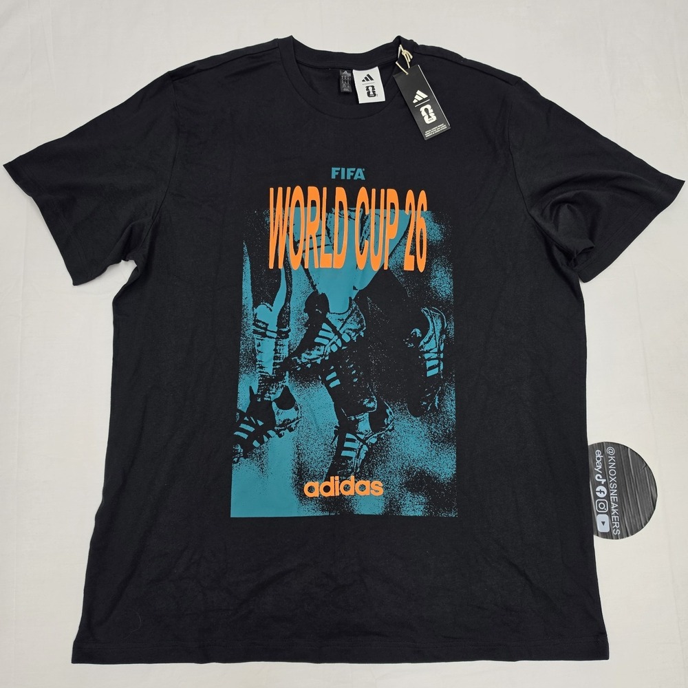 adidas Fifa World Cup 26 Tour Graphic T-Shirt Black KE1808 Men's Size XLarge